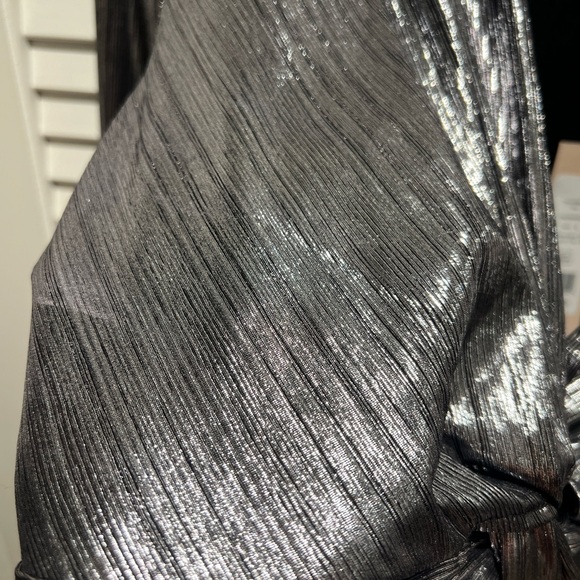 BCBGMaxAzria Metallic Gray Women's Blouse - Picture 4 of 5